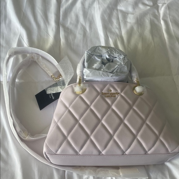 Kate Spade Carey Quilted Leather Satchel Purse Pale Amethyst - Picture 8 of 8